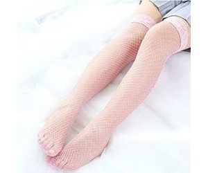 light pink fishnets