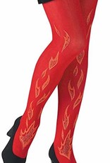 Red Glitter Flame Tights