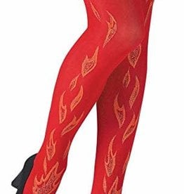 Red Glitter Flame Tights