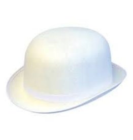 WHITE BOWLER HAT