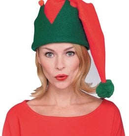 Red and Green Long Elf Hat