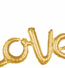 Gold Script Foil Love Balloon - Air Fill