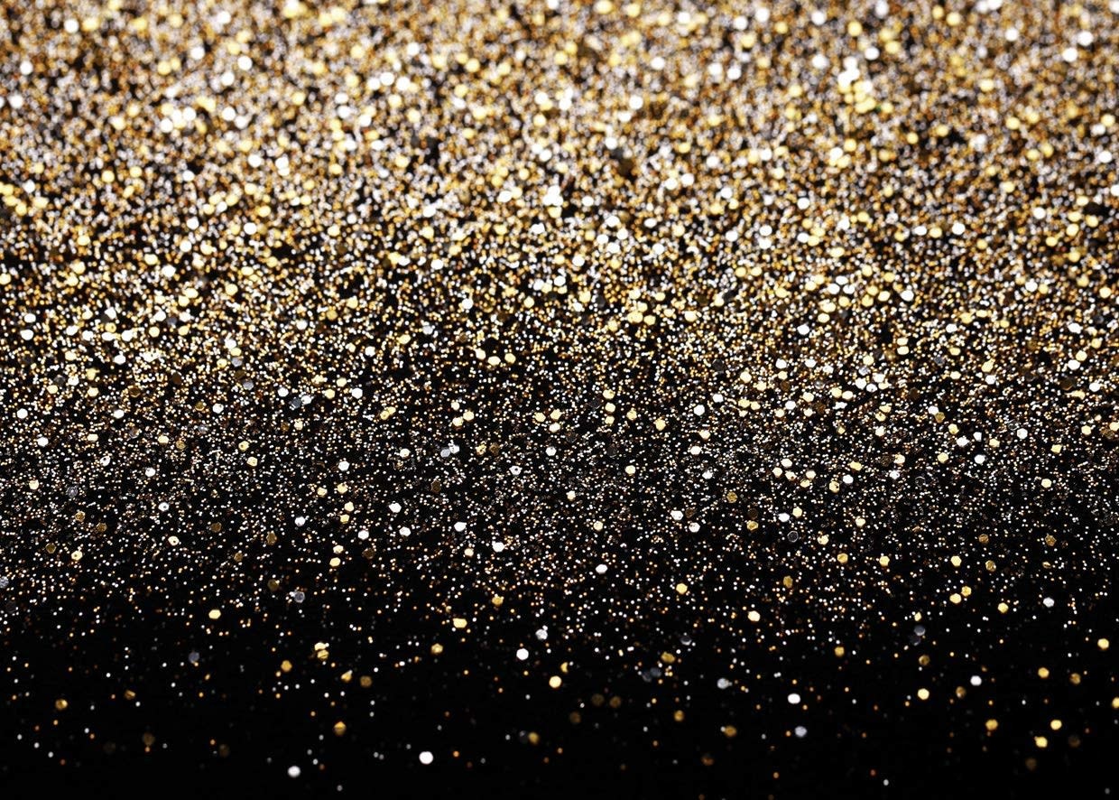 7'x5' Black and Gold Glitter Backdrop - Gags Unlimited Inc.