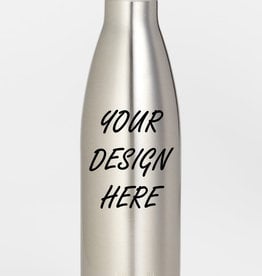 Personalized 17oz Stainless Steel Water Bottle - Silver