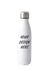 Personalized 17oz Stainless Steel Water Bottle - White