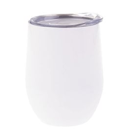 12oz Stainless Steel Wine Tumbler - White