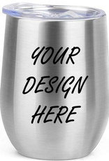 Personalized 12oz Stainless Steel Wine Tumbler - Silver