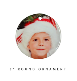 PERSONALIZED 3" Round Ornament W/Hole