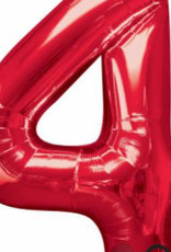 Foil Jumbo Number 4 Helium Balloon