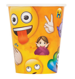 9oz Yellow Emoji Paper Cups - 8pc