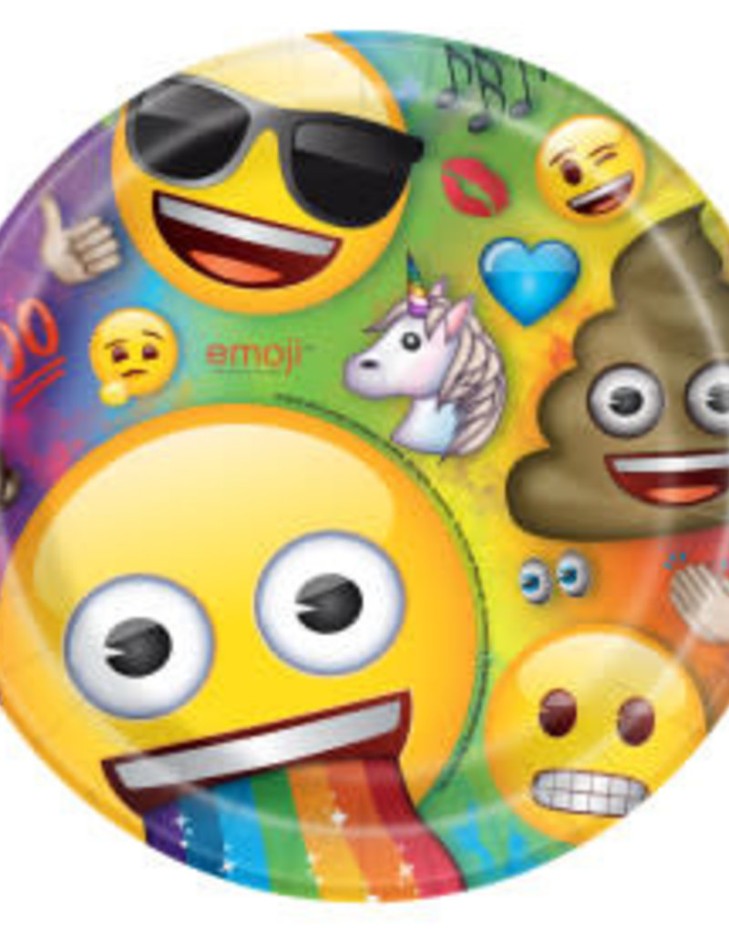 9" Emoji Paper Plates - 8pc