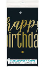 Metallic Happy Birthday Table Cover