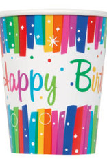 Rainbow Ribbons Birthday Paper Cups - 9oz