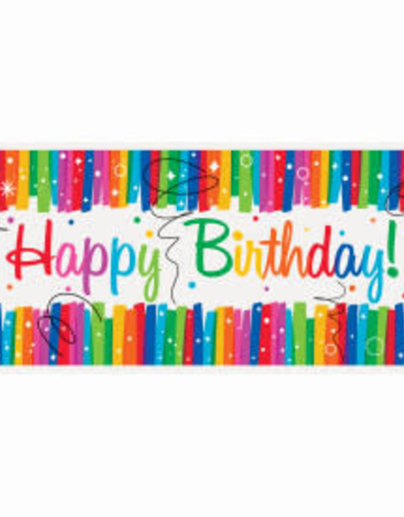 Rainbow Ribbons Birthday Wall Banner