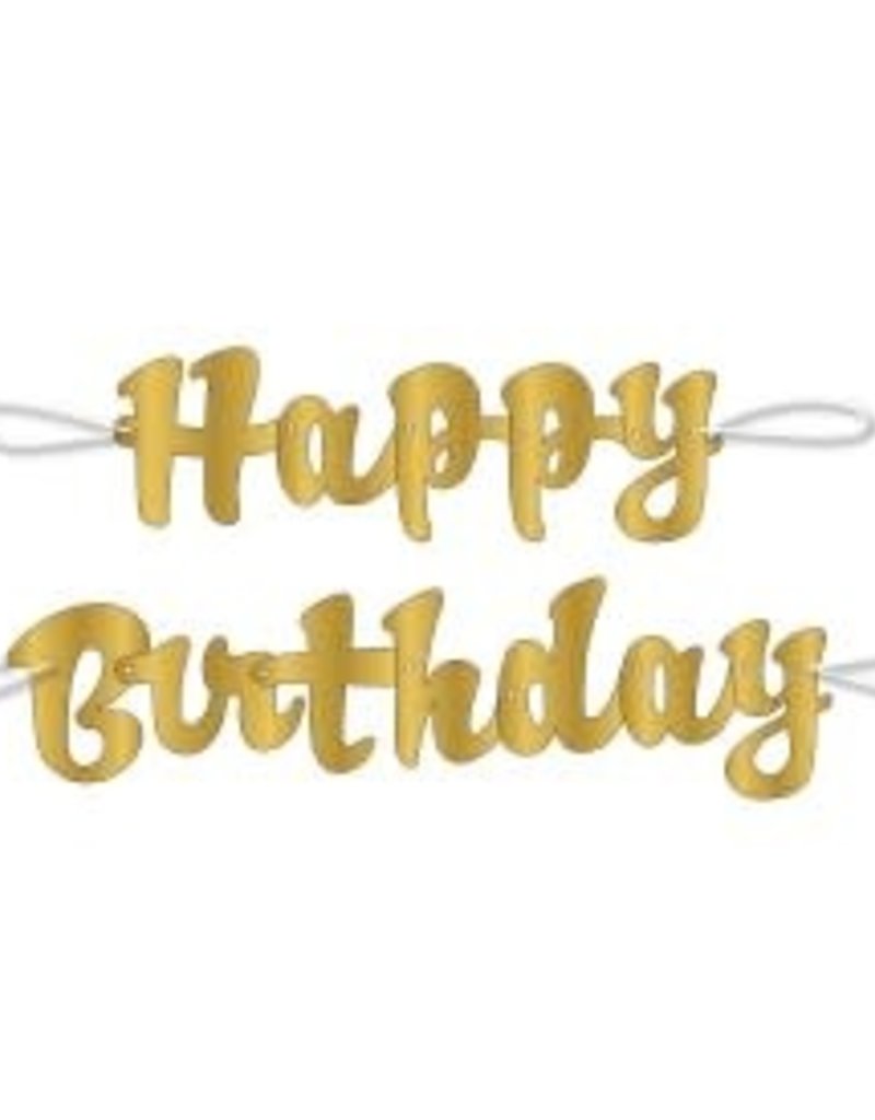 Metallic/Gold "Happy Birthday" Banner