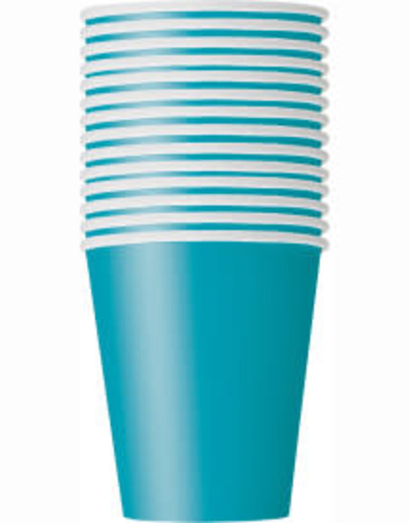 Dino/Caribbean Teal Paper Cups - 9oz