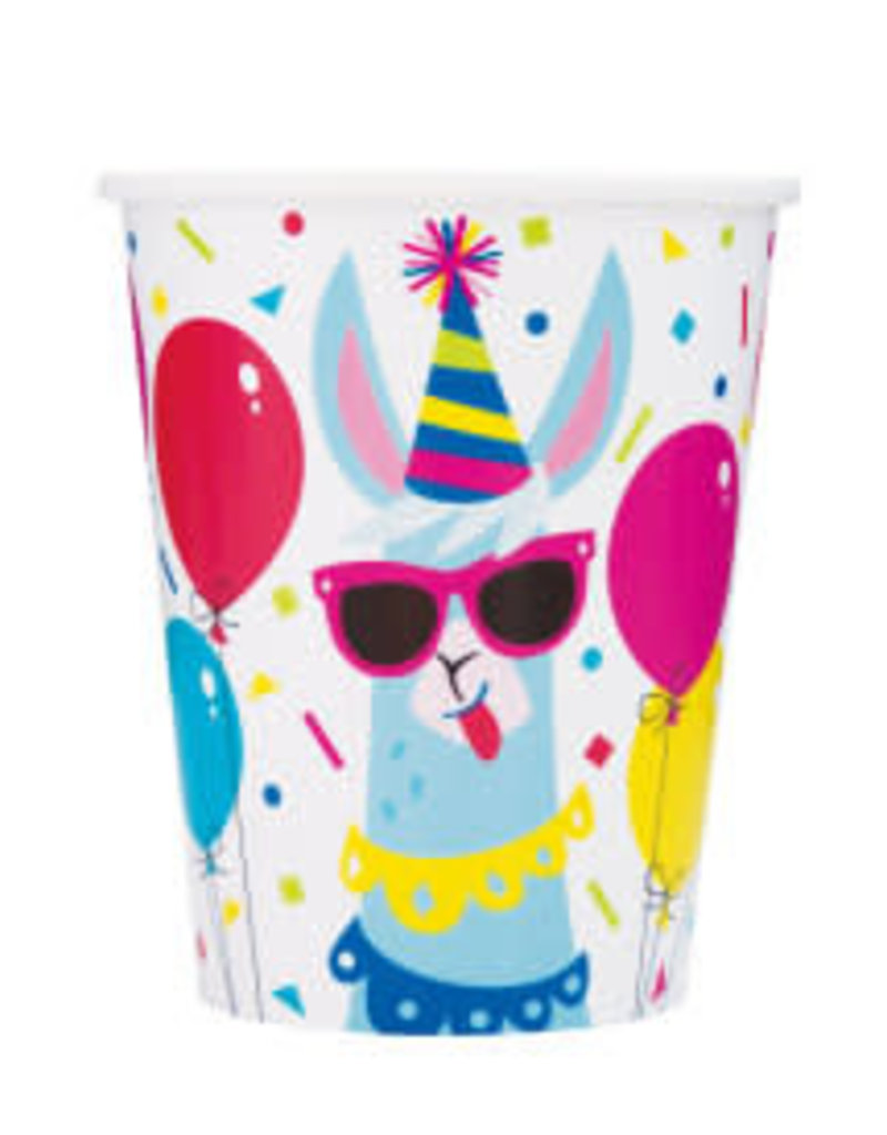 Llama Birthday Paper Cups - 9oz