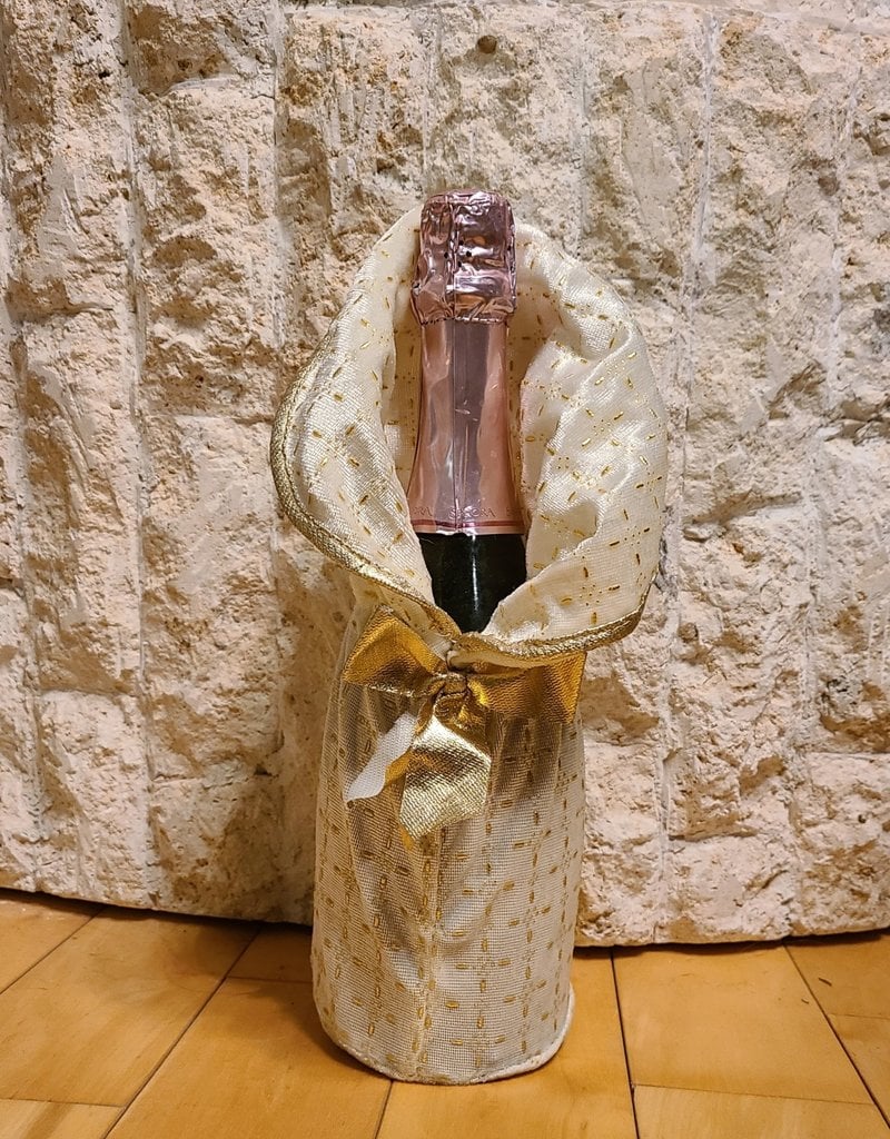 Decorative Wine Bottle Gift Cover - Gold/Silver