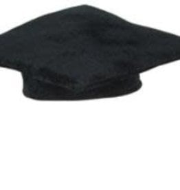 10" Medium Black Plush Grad Cap