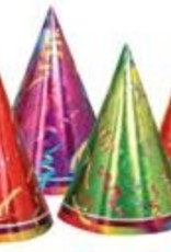 7" PRISMATIC PARTY HATS 6/PKG