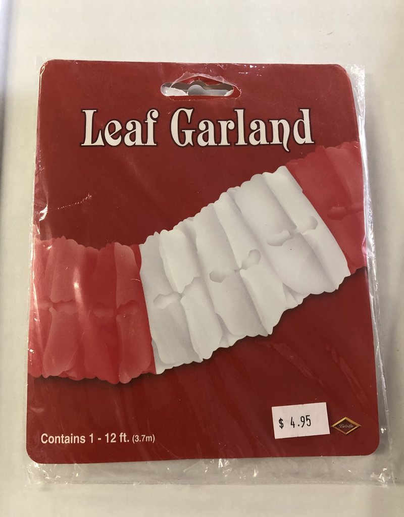 CANADA DAY LEAF PAPER GARLAND 12FT