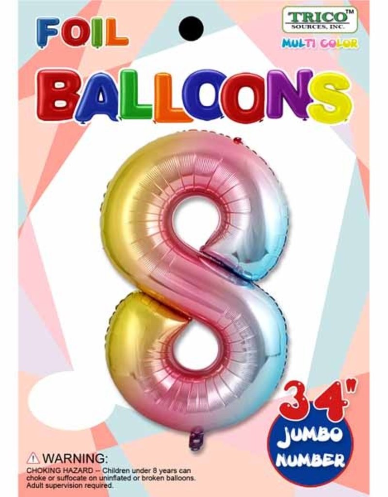 Foil Jumbo Number 8 Helium Balloon