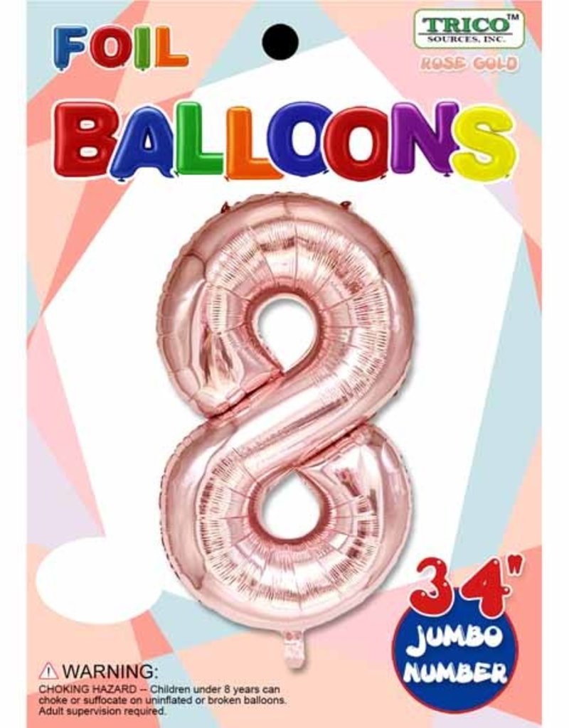 Foil Jumbo Number 8 Helium Balloon