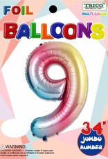 Foil Jumbo Number 9 Helium Balloon