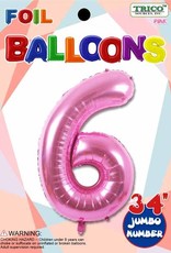 Foil Jumbo Number 6 Helium Balloon