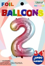 Foil Jumbo Number 2 Helium Balloon