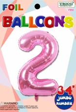 Foil Jumbo Number 2 Helium Balloon