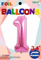 Foil Jumbo Number 1 Helium Balloon