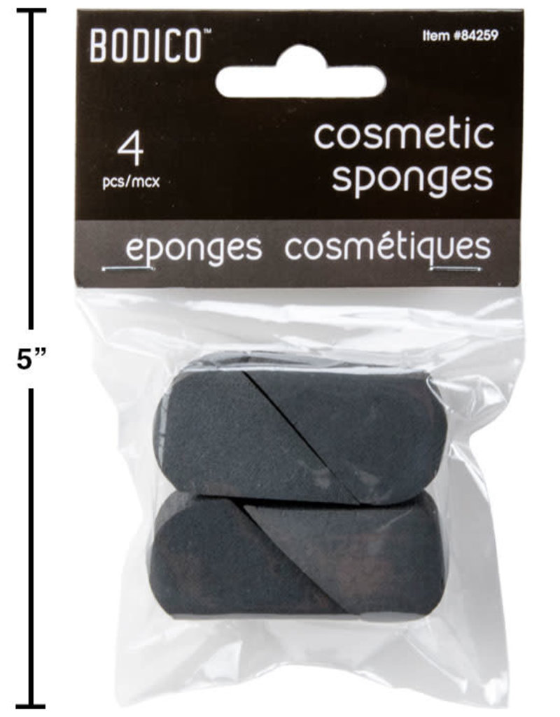 Bodico 4-pc Black Cosmetic Sponge