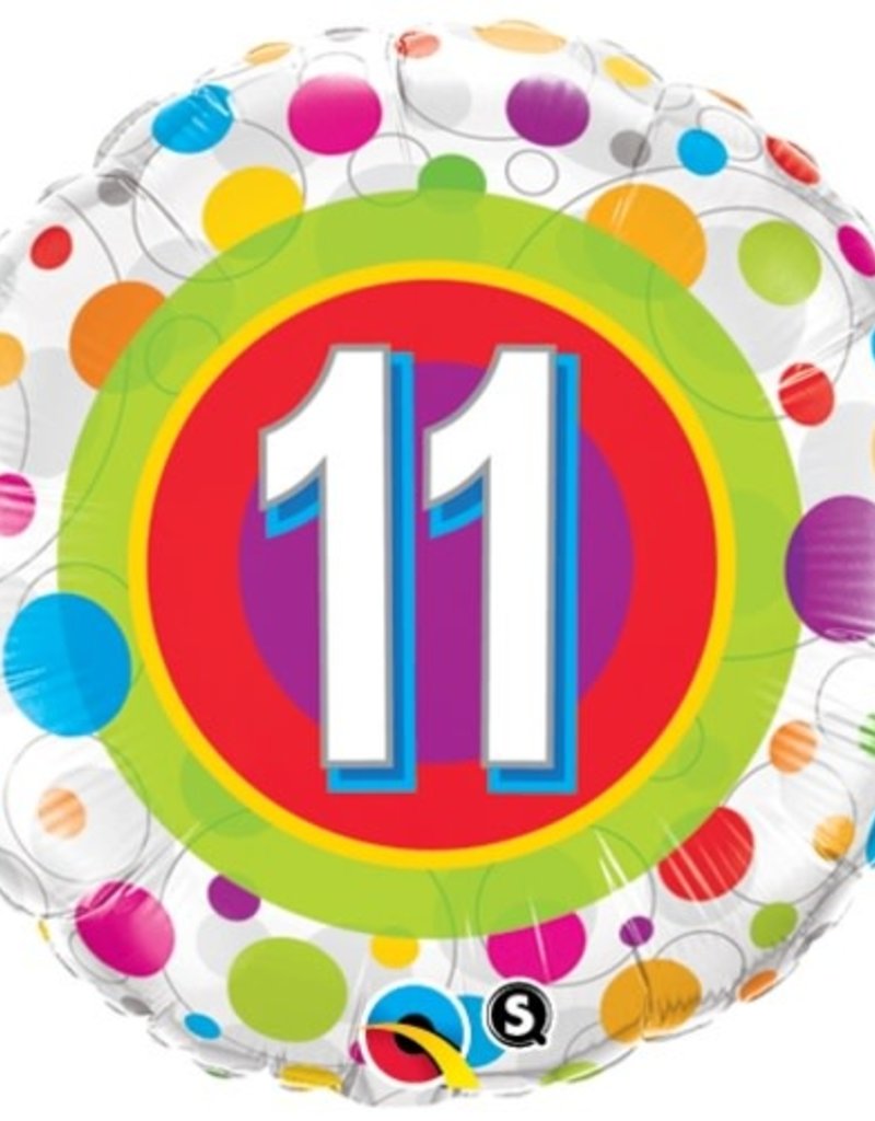 Qualatex Happy 11th B-Day 18"