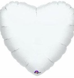 18" Opaque White Heart