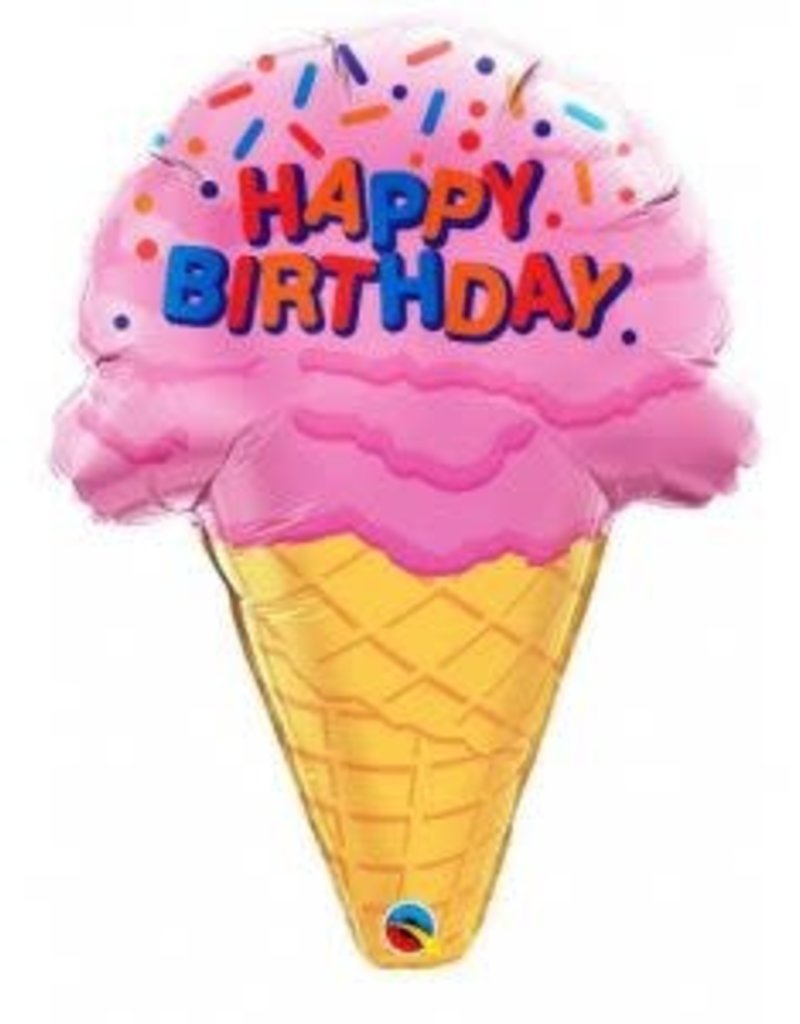 27" Happy Birthday Ice Cream Cone