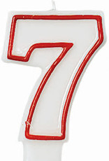 Red/White Number Birthday Candle - 7