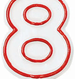 Red/White Number Birthday Candle - 8