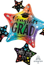 35" Congrats Grad Rainbow Stars