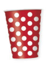 12oz Ruby Red Dot Cups - 6pc