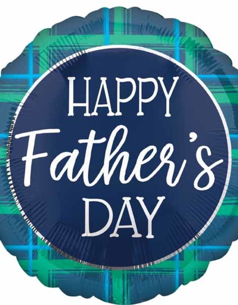 SKS 18" Happy Fathers Day Blue Plaid