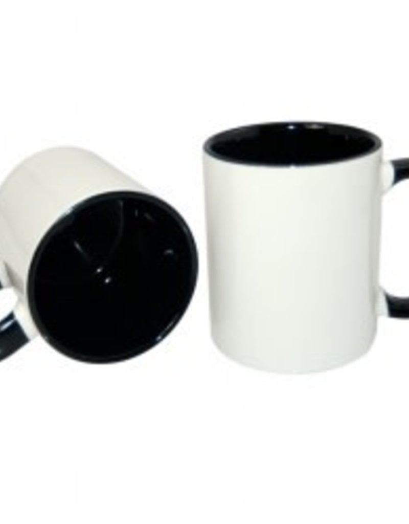 Personalized 11oz White Mug With Black Handle and Black Inside