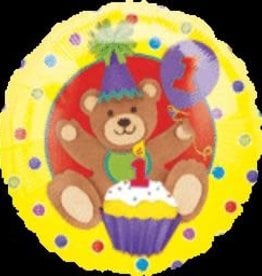 Qualatex 18" 1st Birthday Bear (FLAT)