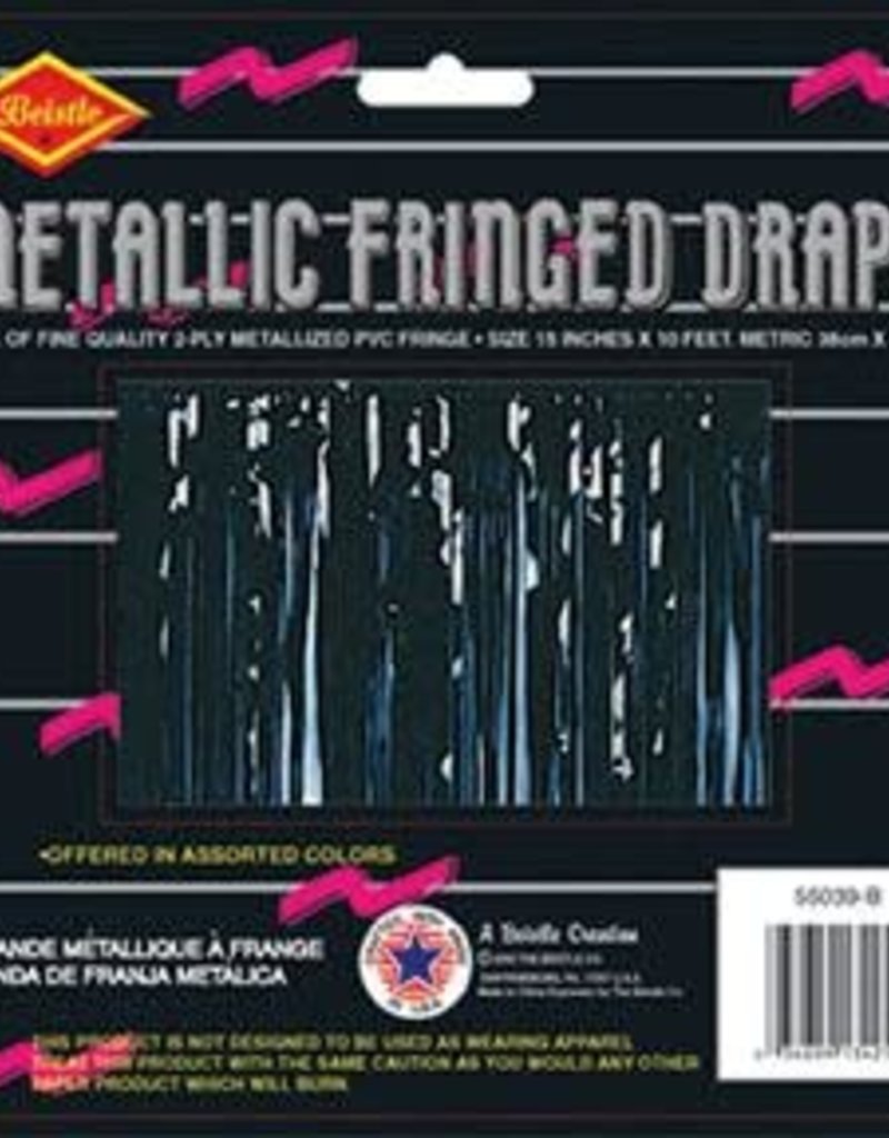 Fringe Drape 2 ply 15" by 10' - Black Metallic