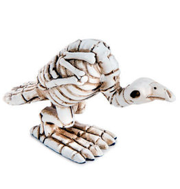 Miniature Halloween Buzzard Skeleton Figurine: White/Brown, 1 x 1.75 inches
