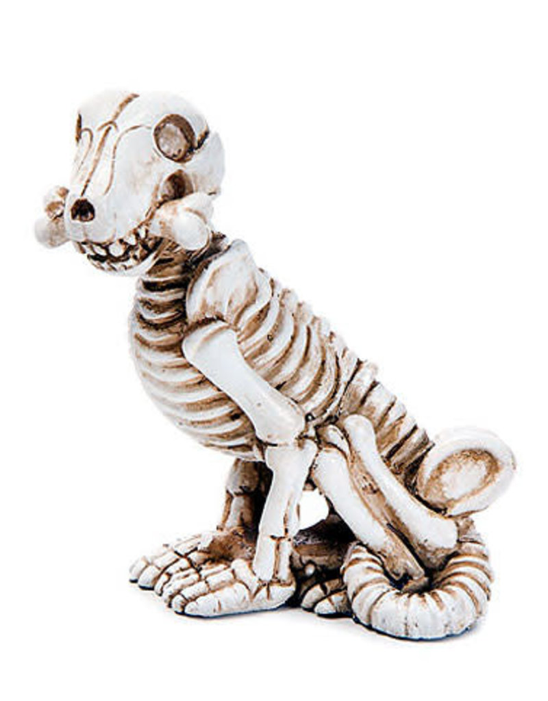 Miniature Halloween Dog Skeleton Figurine: 1.25 x 3 inches