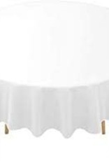 White Round Plastic Tablecover 4.5ft X 9ft