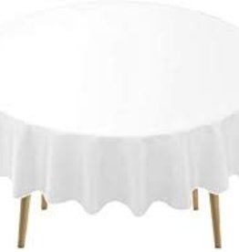 White Round Plastic Tablecover 4.5ft X 9ft