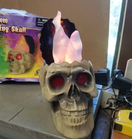 Flaming Hanging Skull - Plastic
