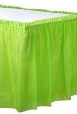 Rectangular Plastic Table Skirt - Olive Green